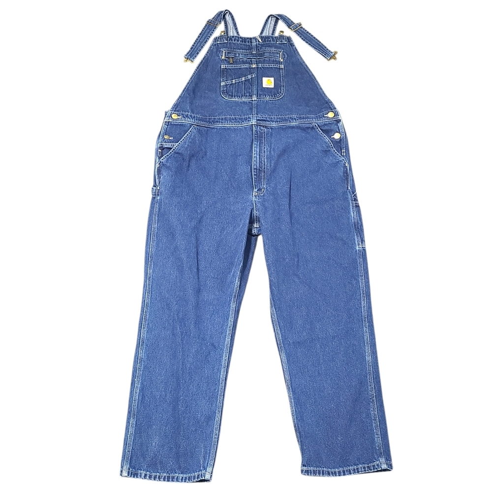 Carhartt Men's Blue Denim Overalls 42x30 OR4672-M Like New